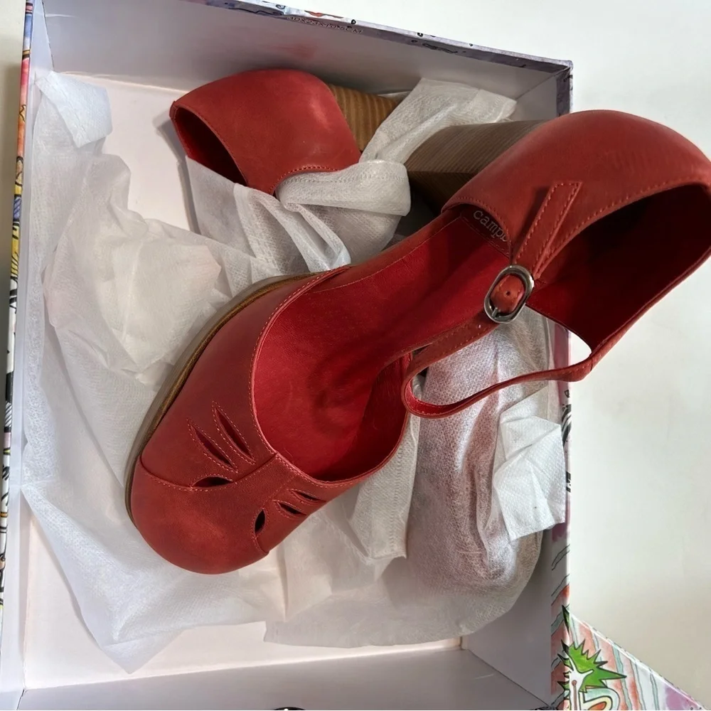 Jeffrey Campbell Red Leather Platform Mary Jane Heels
